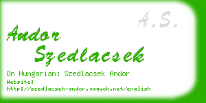 andor szedlacsek business card